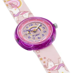 UPP Montre Beatty Rose cadran violet fond rose bracelet plastique rose Hot
