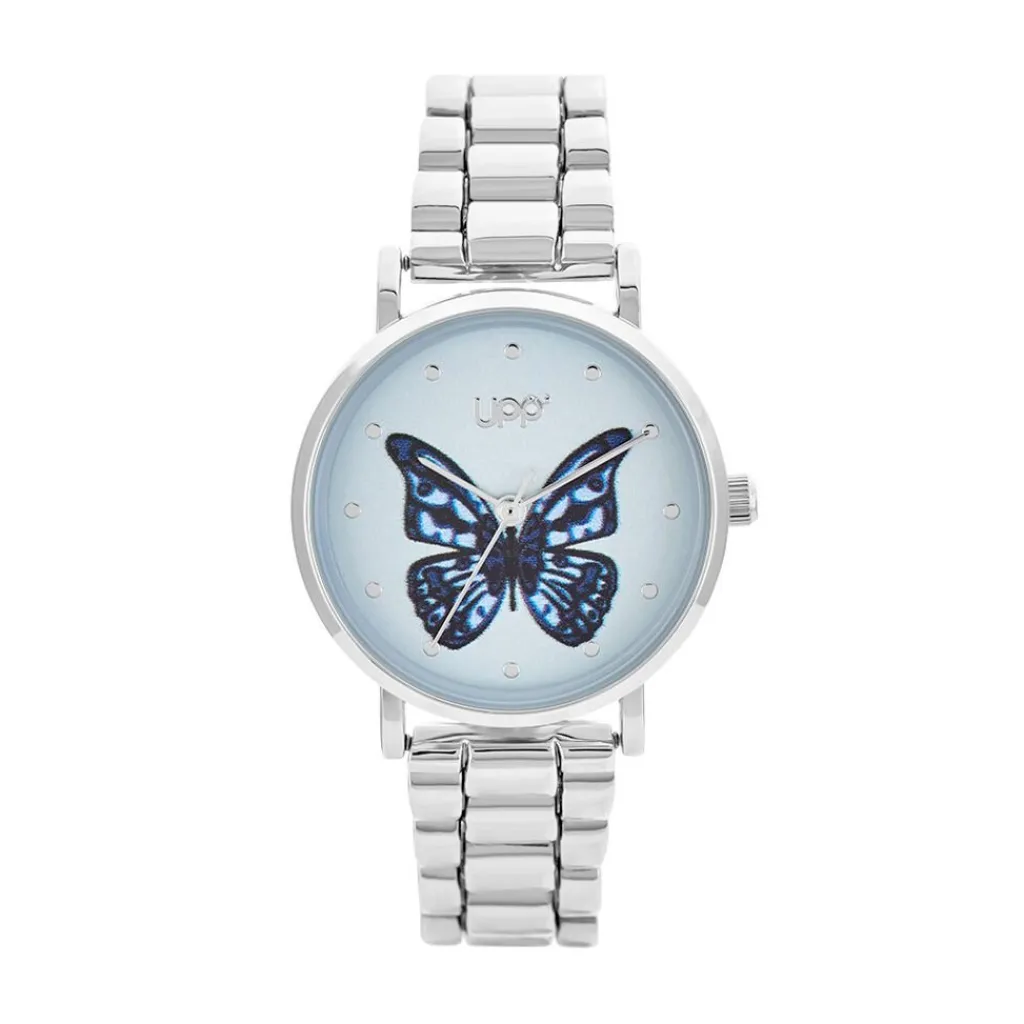 UPP Montre Bl Solena Bleu Sky cadran argenté fond bleu sky bracelet alliage argenté Hot