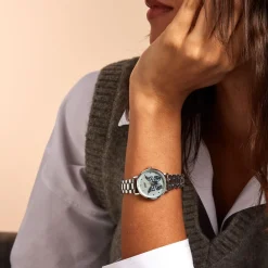 UPP Montre Bl Solena Bleu Sky cadran argenté fond bleu sky bracelet alliage argenté Hot