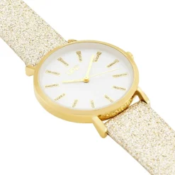 UPP Montre Crush Blanc cadran doré fond blanc bracelet synthétique doré Best