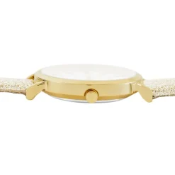 UPP Montre Crush Blanc cadran doré fond blanc bracelet synthétique doré Best