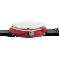 UPP Montre Fuzzy Bicolore cadran rouge fond bicolore bracelet plastique noire