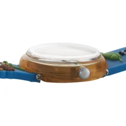 UPP Montre Fuzzy Bicolore cadran orange fond bicolore bracelet plastique bleu Clearance