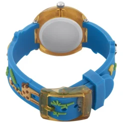 UPP Montre Fuzzy Bicolore cadran orange fond bicolore bracelet plastique bleu Clearance