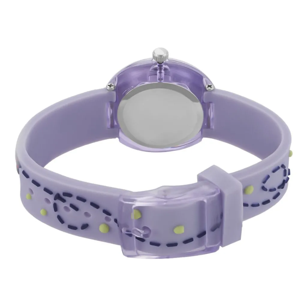 UPP Montre Fuzzy Bicolore cadran violet fond bicolore bracelet plastique parme Hot