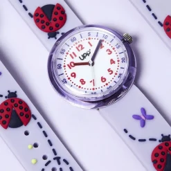 UPP Montre Fuzzy Bicolore cadran violet fond bicolore bracelet plastique parme Hot