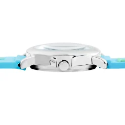 UPP Montre Fuzzy Bleu cadran argenté fond bleu bracelet silicone bleu Best