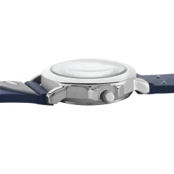 UPP Montre Fuzzy Bleu cadran argenté fond bleu bracelet silicone bleu New