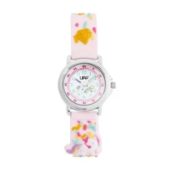 UPP Montre Fuzzy Rose Et Blanc cadran argenté fond rose bracelet silicone rose Online