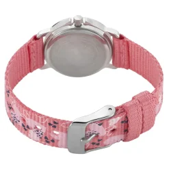 UPP Montre Lea Blanc Et Rose cadran argenté fond blanc bracelet tissu rose New