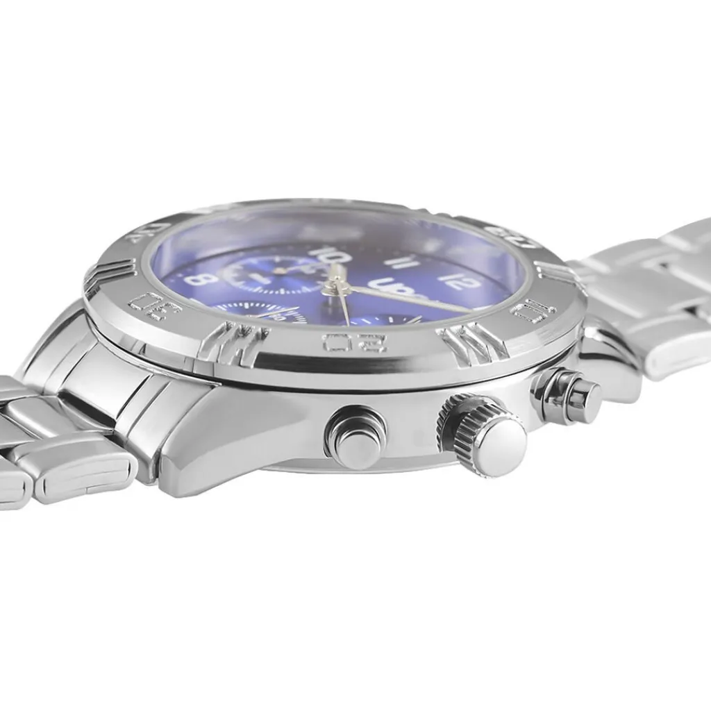 UPP Montre Lucas Bleu cadran argenté fond bleu bracelet alliage argenté Online