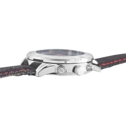 UPP Montre Lucas Noir cadran argenté fond noir bracelet tissu noir Discount