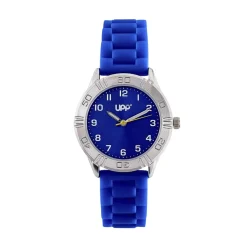 UPP Montre Matthieu Bleu cadran argenté fond bleu bracelet silicone bleu Online