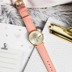 UPP Montre Solene Doré cadran doré fond doré bracelet synthétique rose Online