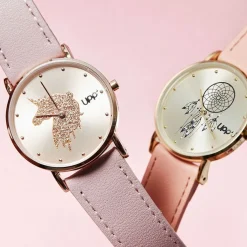 UPP Montre Solene Doré Rose cadran doré rose fond doré rose bracelet synthétique rose Outlet