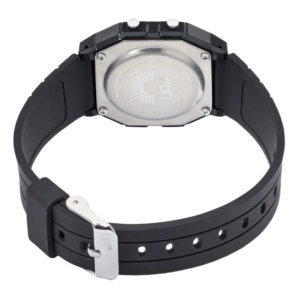 UPP Montre Square Noir cadran noir bracelet silicone noire Best
