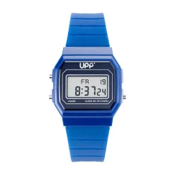 UPP Montre Square Noir cadran bleu bracelet silicone bleu Clearance