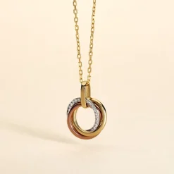 Histoire d'Or Pendentif Amaiur Or Tricolore Oxydes De Zirconium