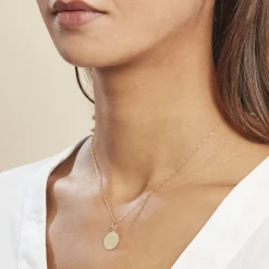 Histoire d'Or Pendentif Ange Rond Cisele or jaune Hot