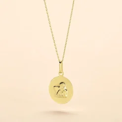 Histoire d'Or Pendentif Ange Rond Satine Or Jaune