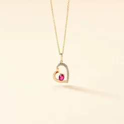 Histoire d'Or Pendentif Arduinna or jaune rubis