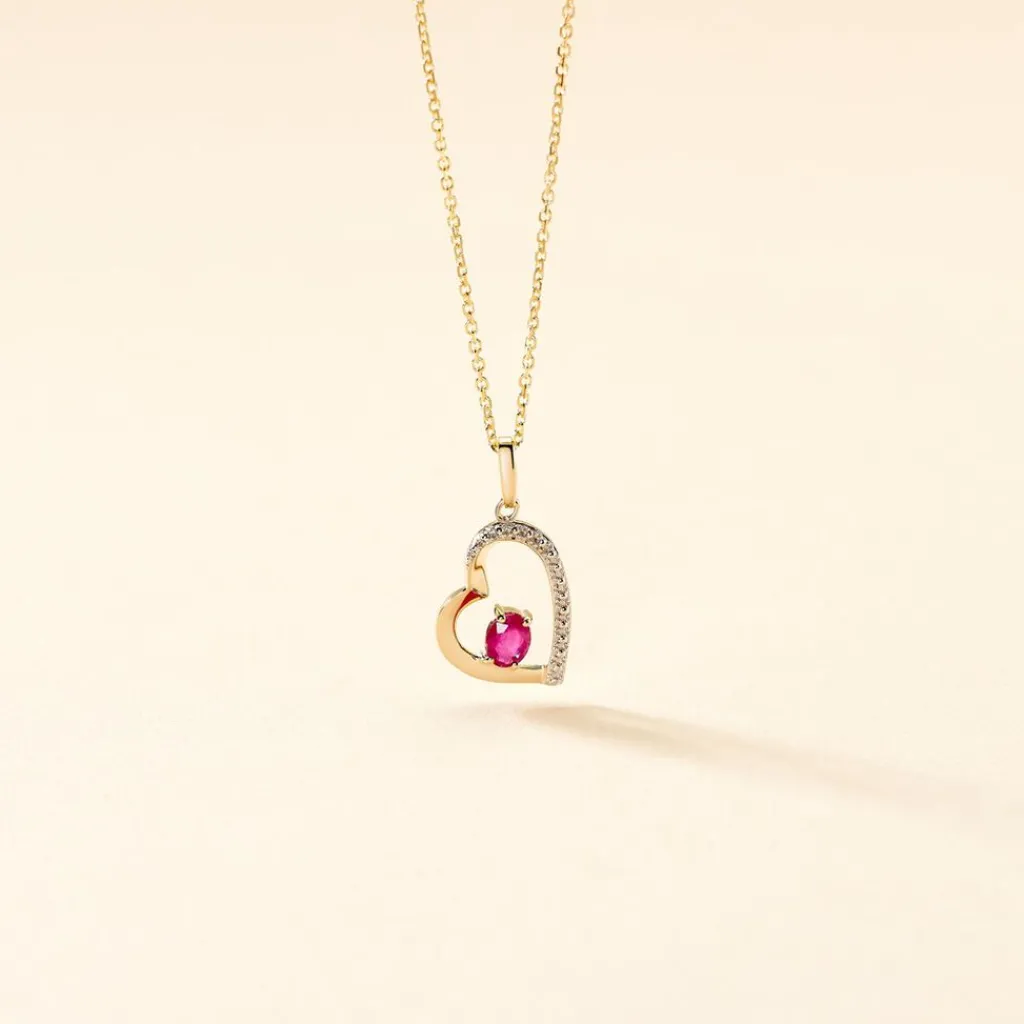 Histoire d'Or Pendentif Arduinna or jaune rubis