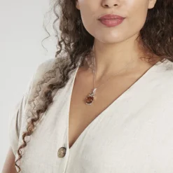 Histoire d'Or Pendentif Argent Blanc Benoite Ambre Clearance