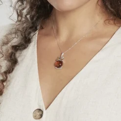 Histoire d'Or Pendentif Argent Blanc Benoite Ambre Clearance