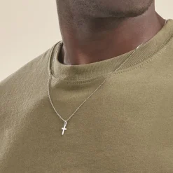 Histoire d'Or Pendentif Bathilde Croix Striee or blanc Sale