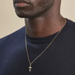 Histoire d'Or Pendentif Bathilde Croix Striee Or Jaune Outlet