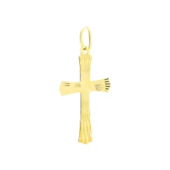 Histoire d'Or Pendentif Benny Croix Ciselee Or Jaune Sale