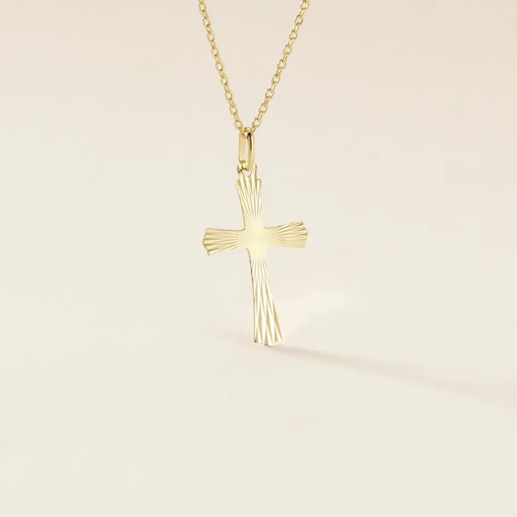 Histoire d'Or Pendentif Benny Croix Ciselee Or Jaune Sale