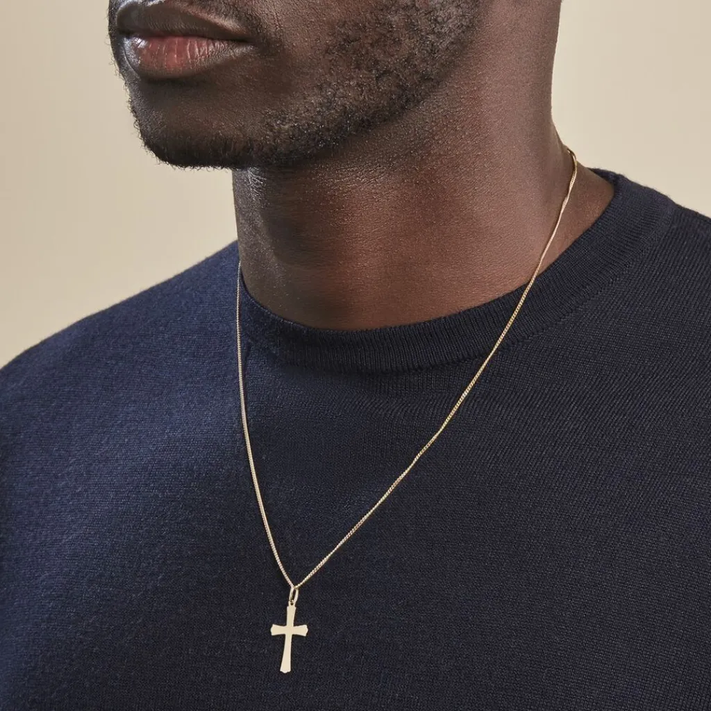 Histoire d'Or Pendentif Benny Croix Ciselee Or Jaune Sale