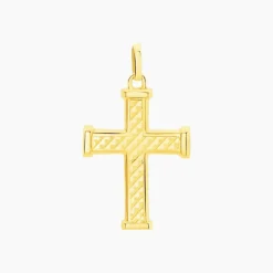 Histoire d'Or Pendentif Benny Croix Ciselee Or Jaune New