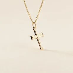 Histoire d'Or Pendentif Benny Croix Ciselee Or Jaune New