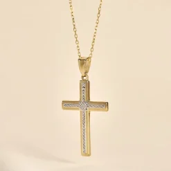 Histoire d'Or Pendentif Benny Croix Ciselee Or Bicolore Clearance