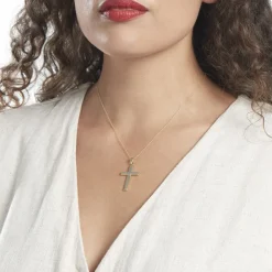 Histoire d'Or Pendentif Benny Croix Ciselee Or Bicolore Clearance