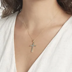 Histoire d'Or Pendentif Benny Croix Ciselee Or Bicolore Clearance