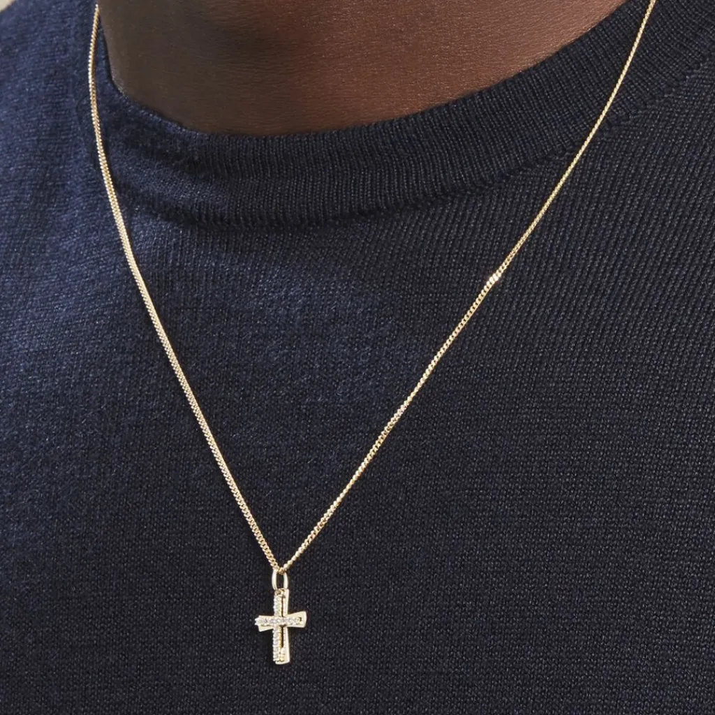 Histoire d'Or Pendentif Canice Croix Or Jaune Oxyde De Zirconium New