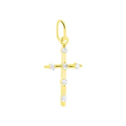 Histoire d'Or Pendentif Canice Croix Or Jaune Oxyde De Zirconium New
