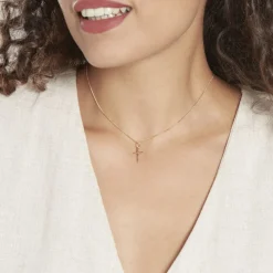 Histoire d'Or Pendentif Canice Croix Or Jaune Oxyde De Zirconium New