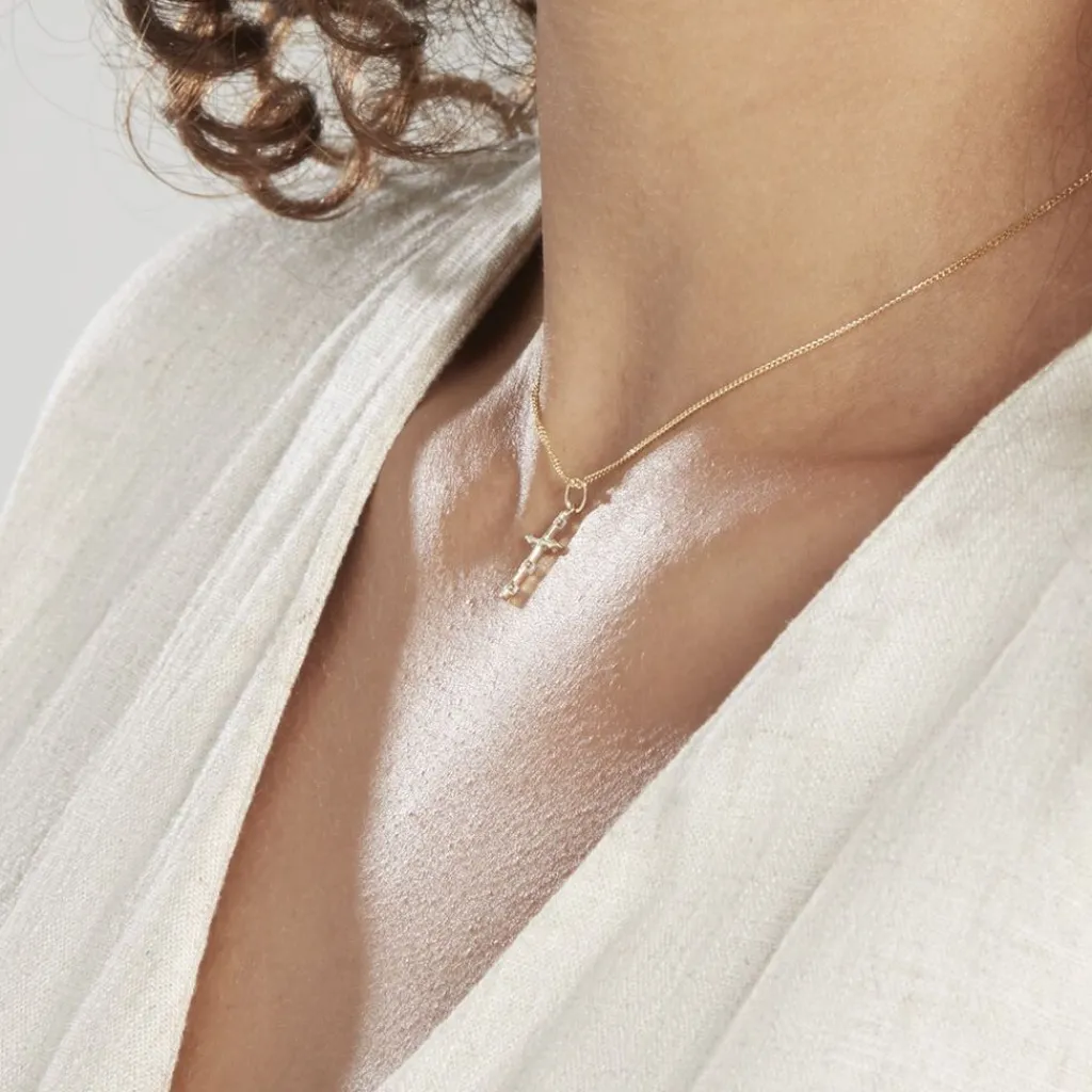 Histoire d'Or Pendentif Canice Croix Or Jaune Oxyde De Zirconium New