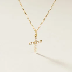 Histoire d'Or Pendentif Canice Croix Or Jaune Oxyde De Zirconium Outlet