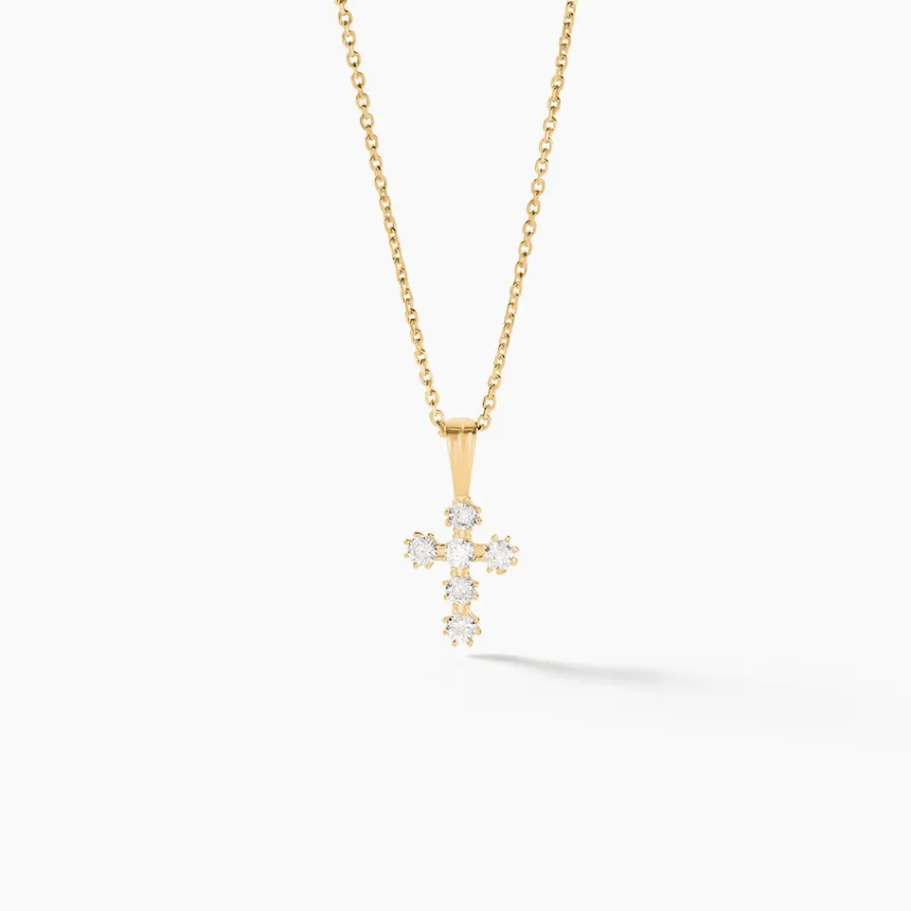 Histoire d'Or Pendentif Canice Croix Or Jaune Oxyde De Zirconium Outlet