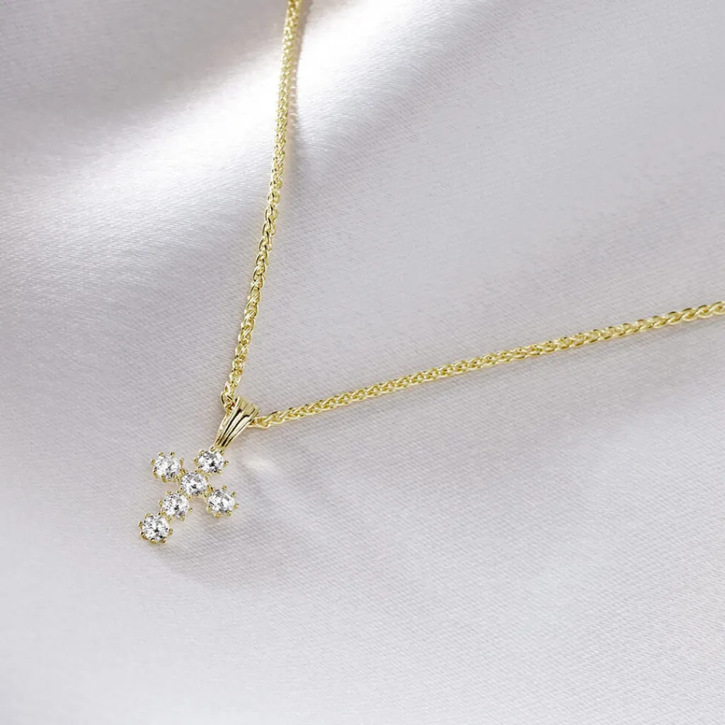 Histoire d'Or Pendentif Canice Croix Or Jaune Oxyde De Zirconium Outlet