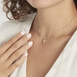 Histoire d'Or Pendentif Canice Croix Or Jaune Oxyde De Zirconium Outlet