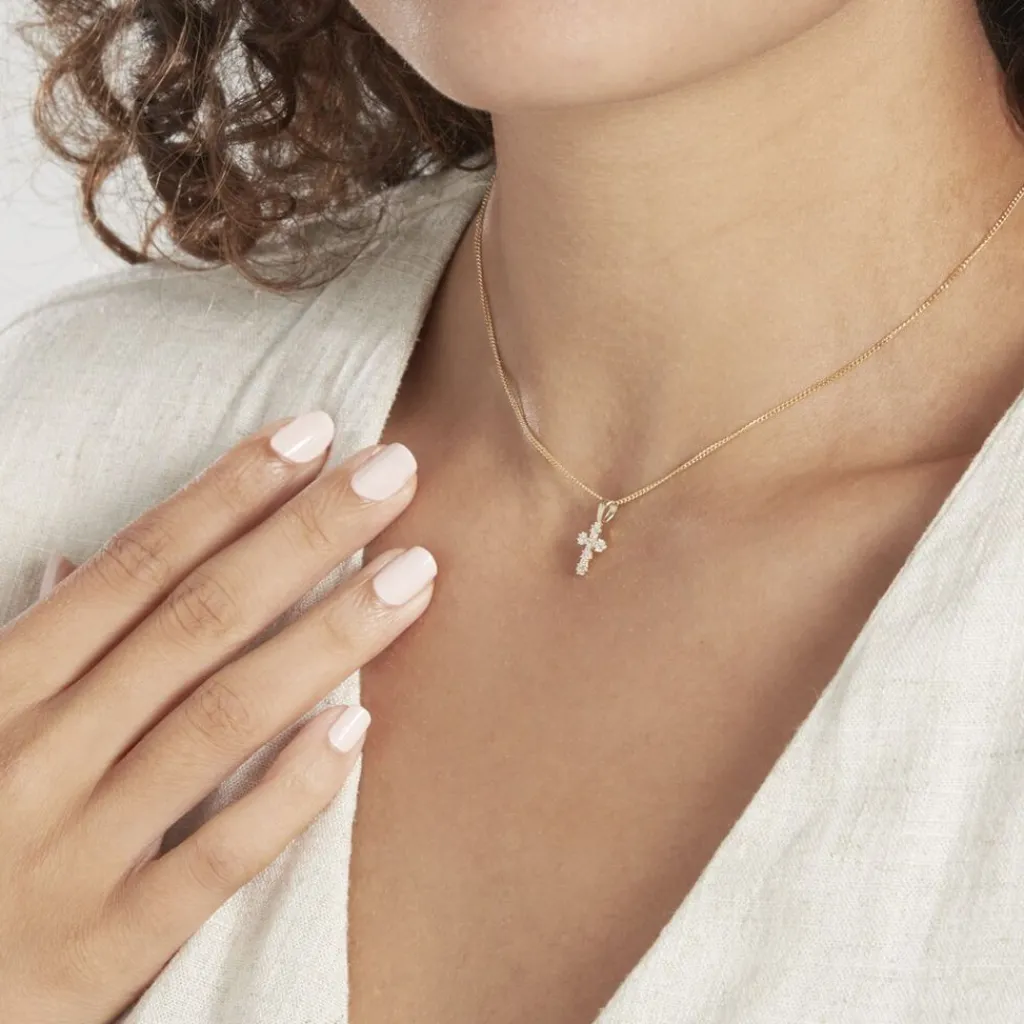 Histoire d'Or Pendentif Canice Croix Or Jaune Oxyde De Zirconium Outlet