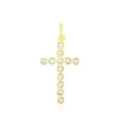 Histoire d'Or Pendentif Canice Croix Or Jaune Oxyde De Zirconium Clearance