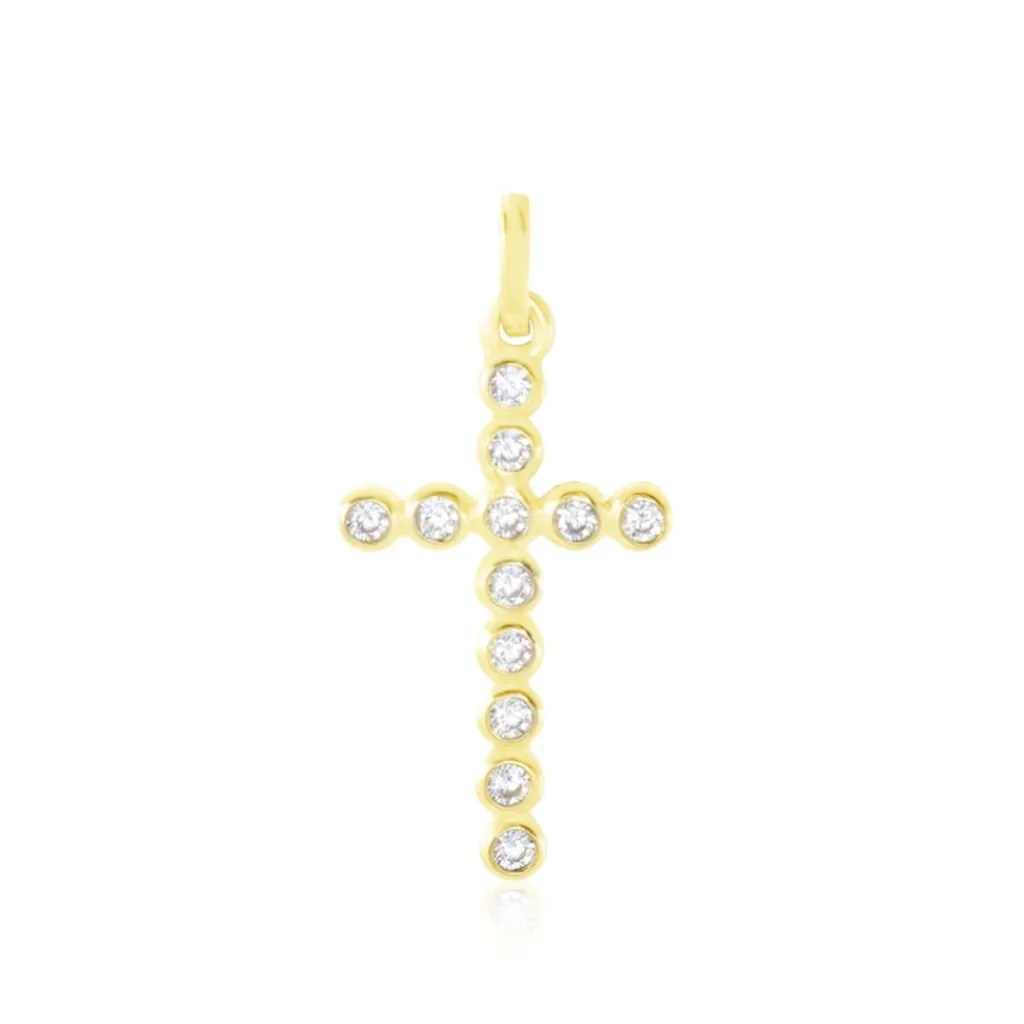 Histoire d'Or Pendentif Canice Croix Or Jaune Oxyde De Zirconium Clearance