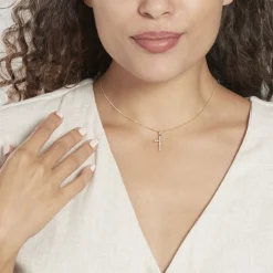 Histoire d'Or Pendentif Canice Croix Or Jaune Oxyde De Zirconium Clearance